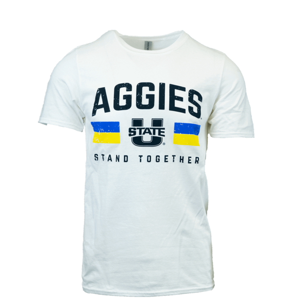 Aggies Stand Together Ukraine U-State White Short-Sleeve T-Shirt